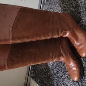 Puma leather  and suede equestrian knee high riding boots size 6.5